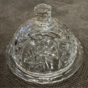 Pinwheel Crystal Covered Butter Dish